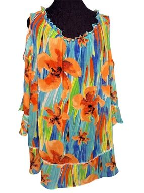 Catherines Plus Size Sheer Tunic Blouse